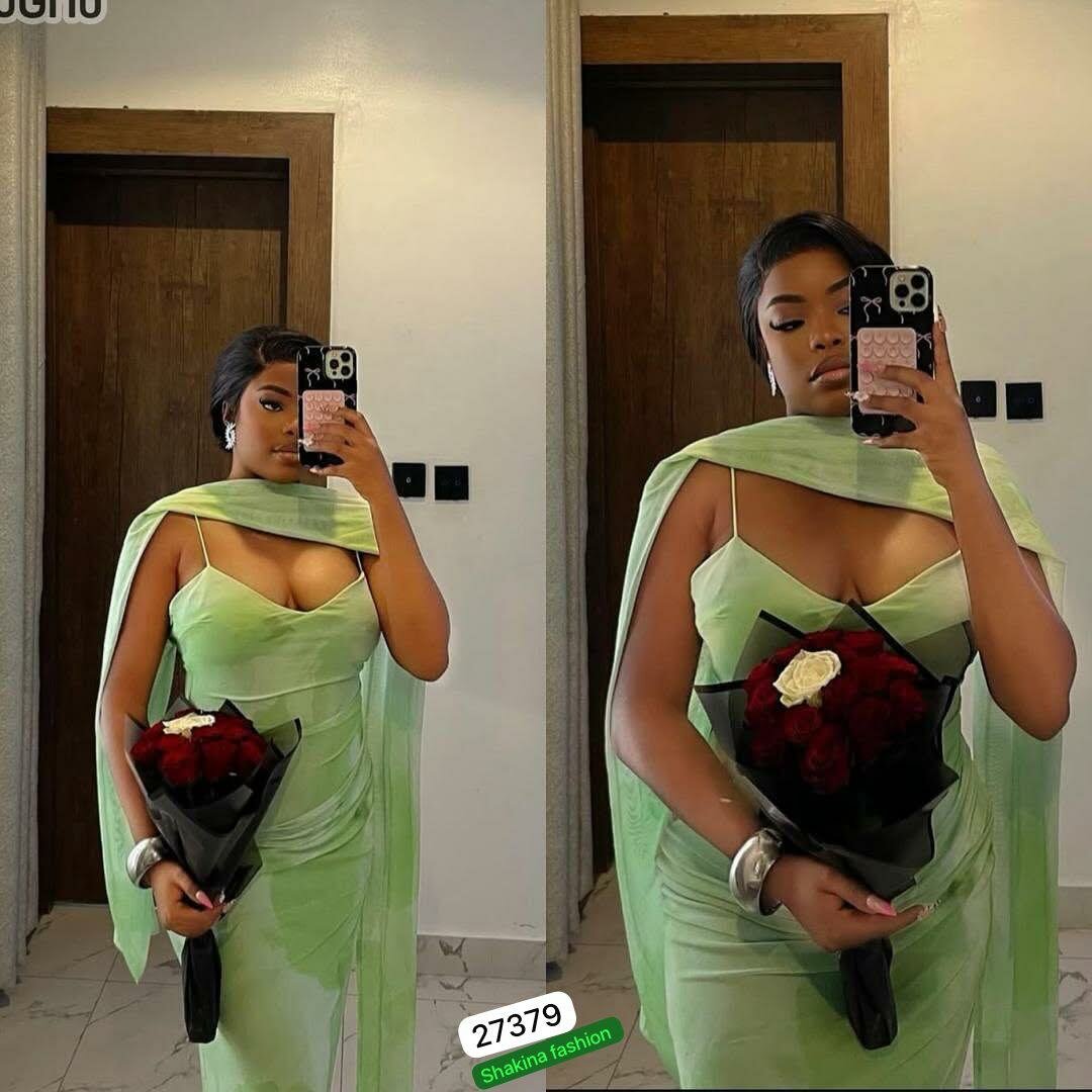 Robe verte élégante soirée