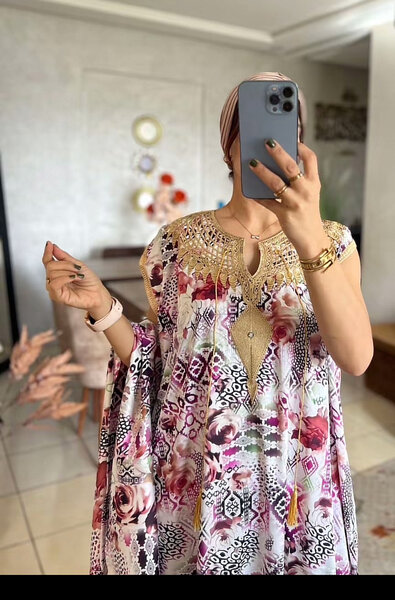 Chemise caftan fleuri