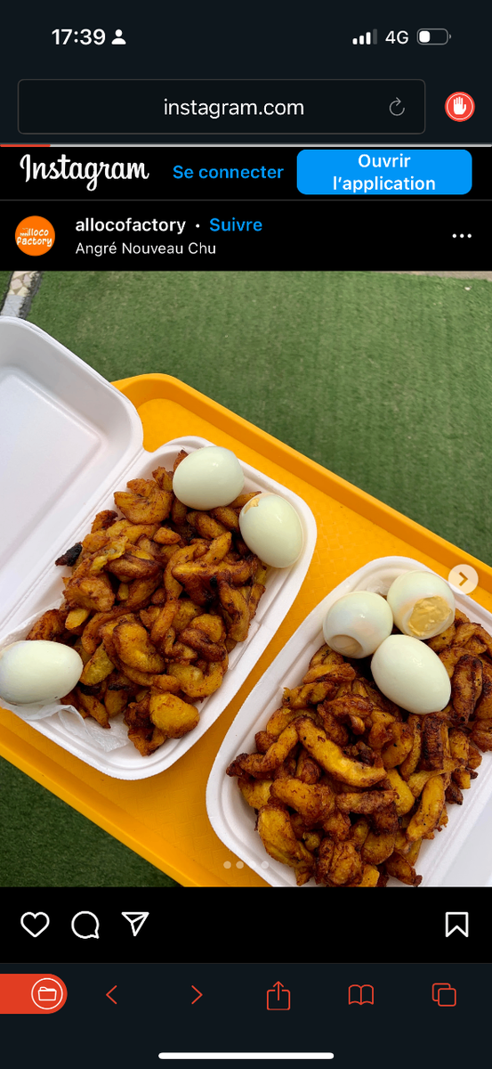 Alloco avec œufs et sauce