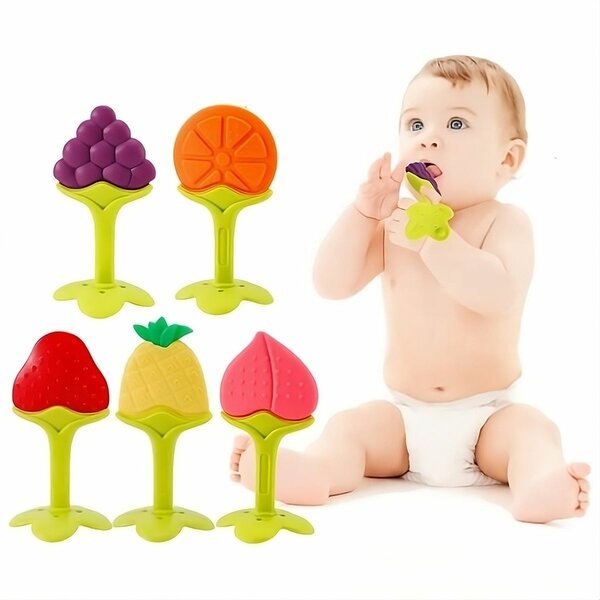 Fruit-Shaped Silicone Baby Teether