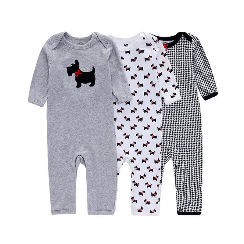 Overalls for boys, set of 3 pieces, sizes 3m, 6m, 9m, 12m,18m,24m
