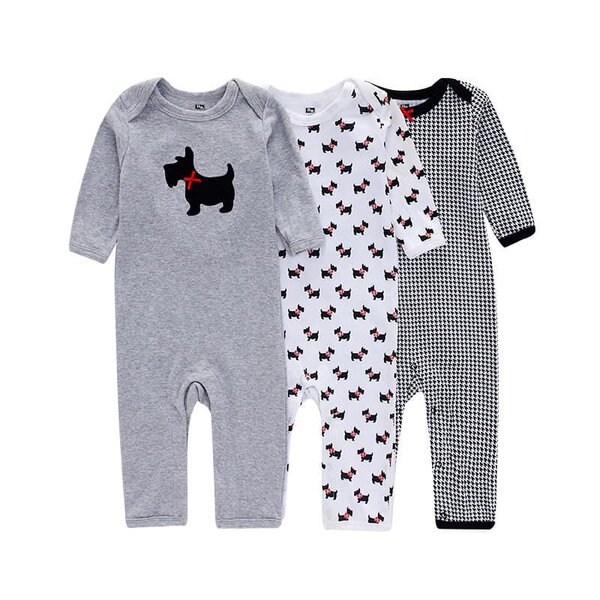 Overalls for boys, set of 3 pieces, sizes 3m, 6m, 9m, 12m,18m,24m