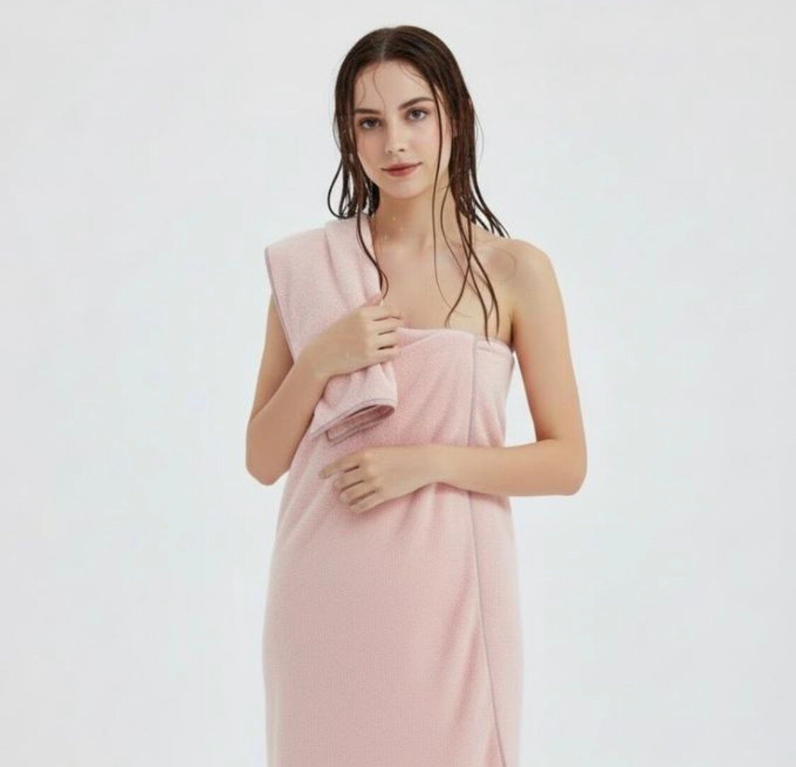 Serviette de bain en microfibre rose