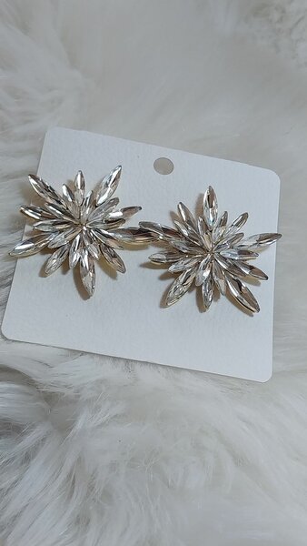 Large rhinestone earrings