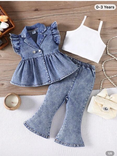Ensemble denim bébé chic