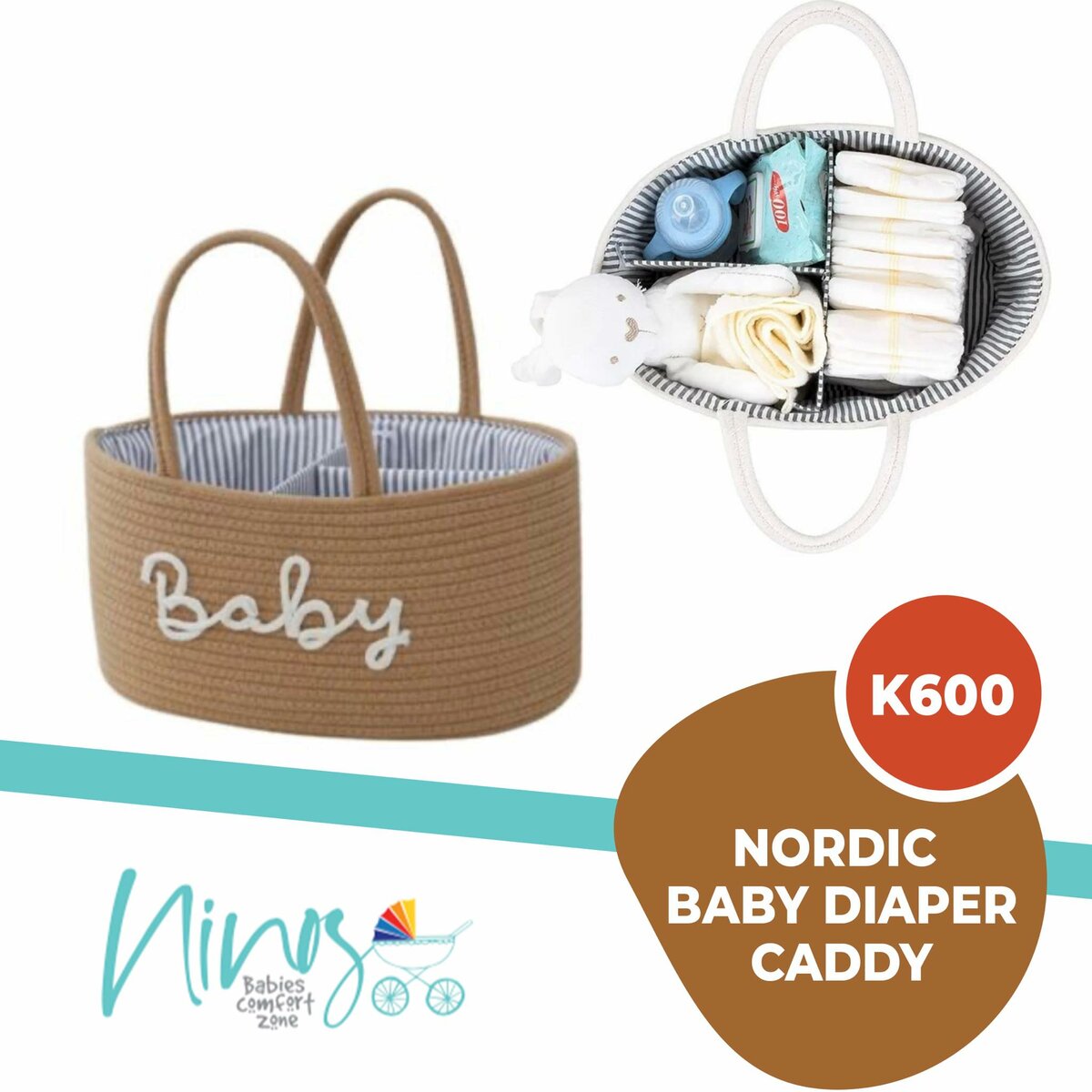 Nordic baby diaper caddy