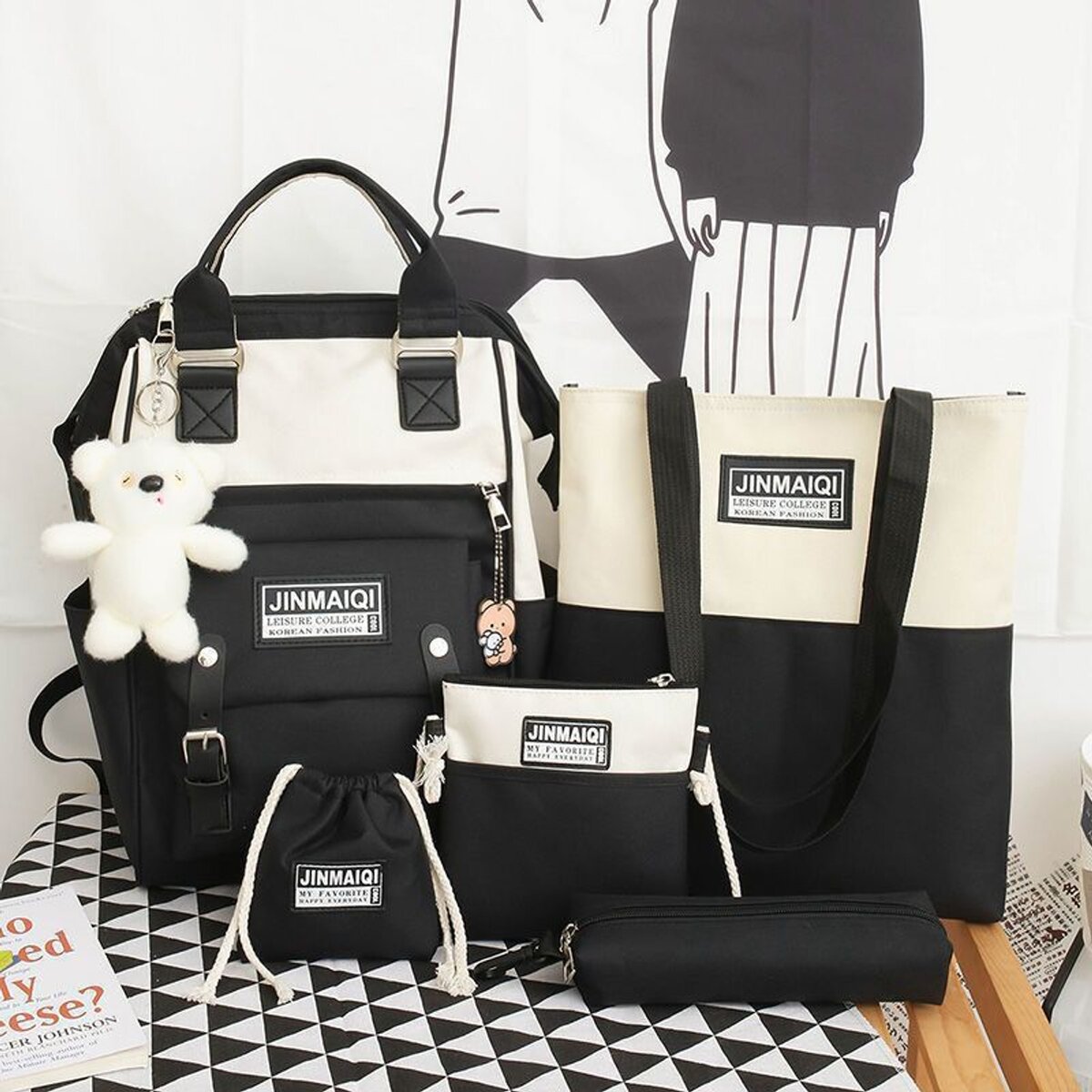 JINMAIQI 6-in-1 backpack set for student