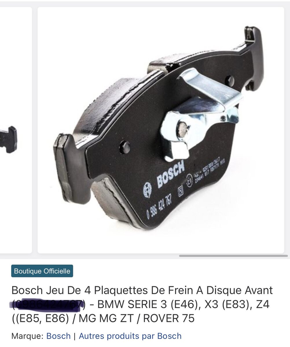 Bosch Jeu De 4 Plaquettes De F