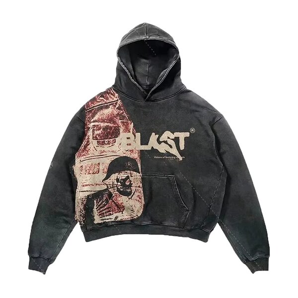 Sweat à capuche imprimé streetwear
