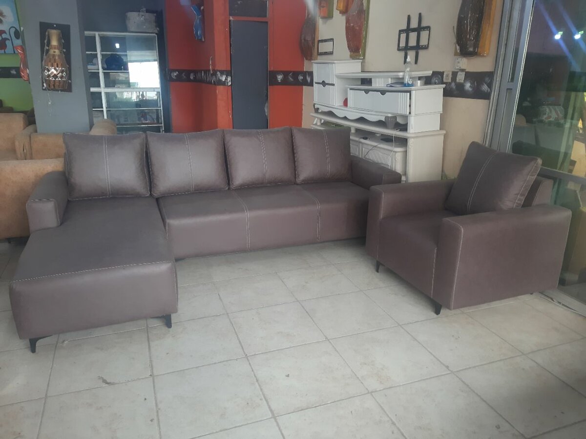 Salon Angle solo marron 6p