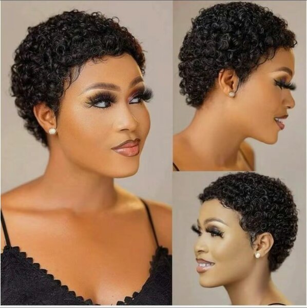 Perruque courte bouclée femme