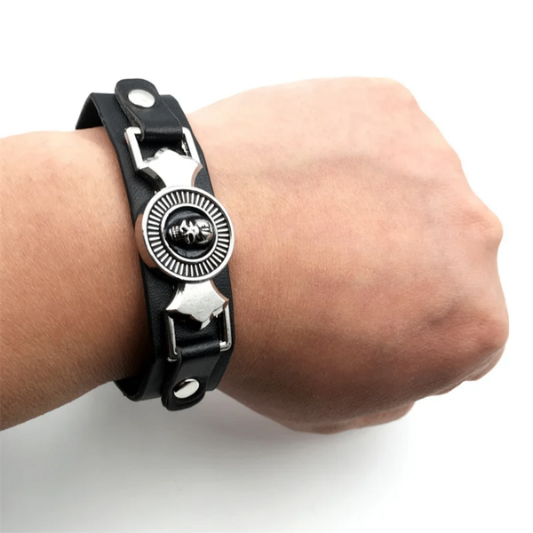Bracelet en cuir style punk