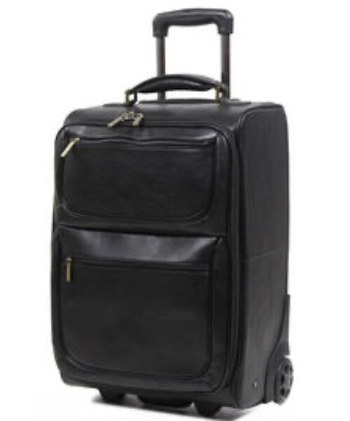Valise à roulettes en cuir