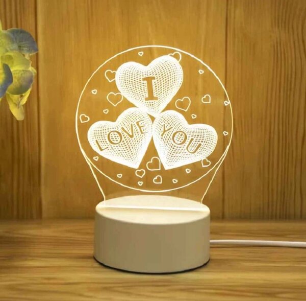 Lampe LED 3D Amour