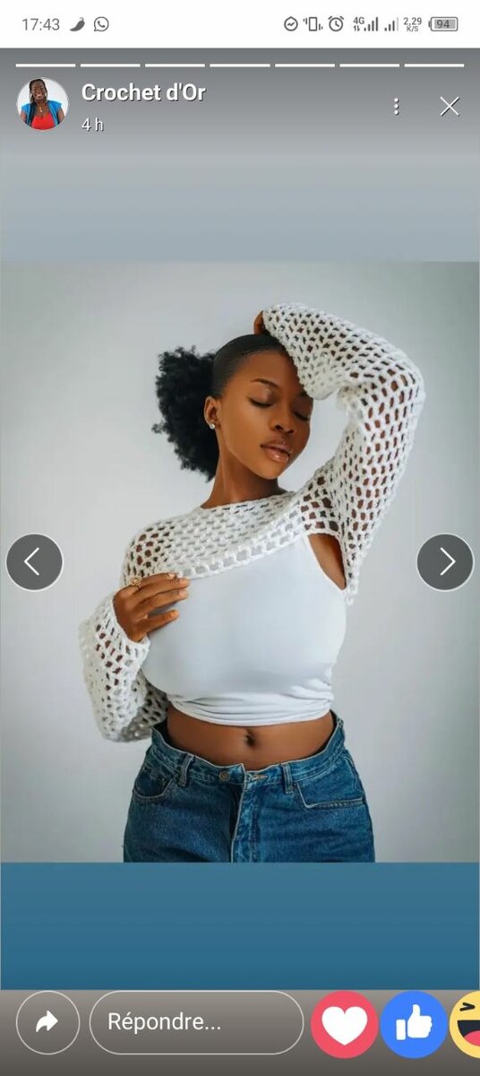 Boléro crochet ajouré tendance