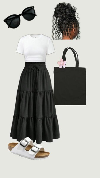 Jupe longue noire bohème