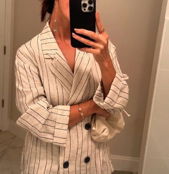 Pyjama rayé en lin élégant