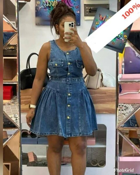 Robe en jean sans manches