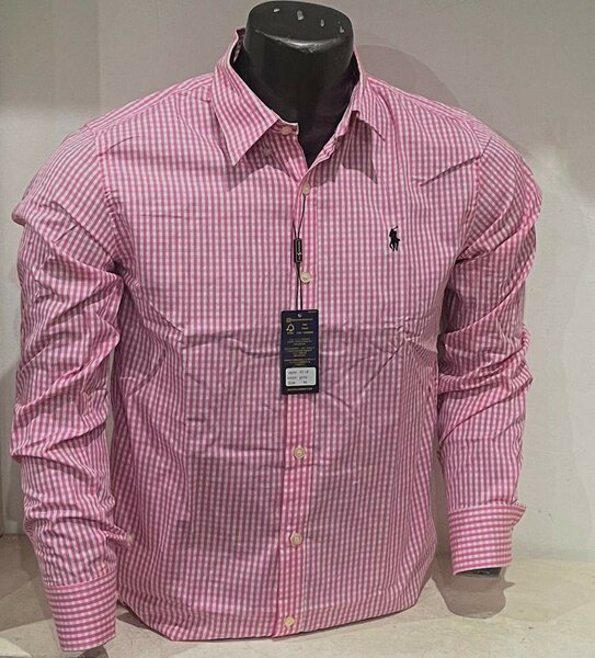 Chemise homme en coton à carreaux