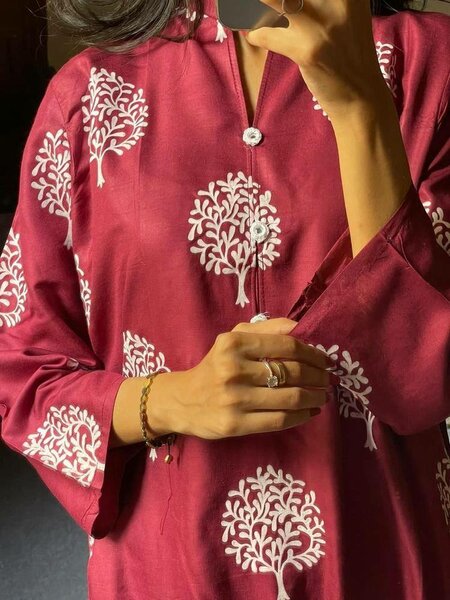 2 PC's stiched linen printed s