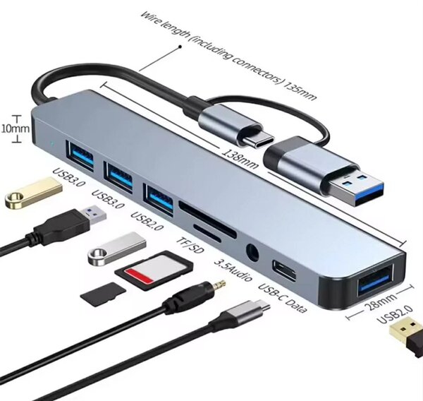 Hub USB-C 8en1 multiport