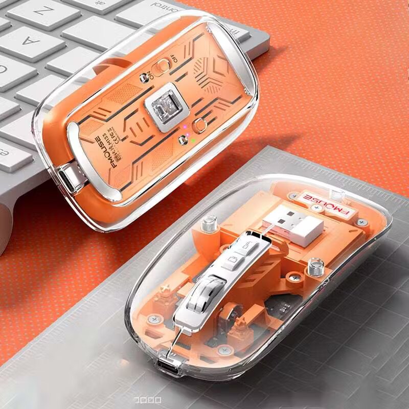 Bluetooth + 2.4G Transparent Rechargeable Mouse - Dual-Mode