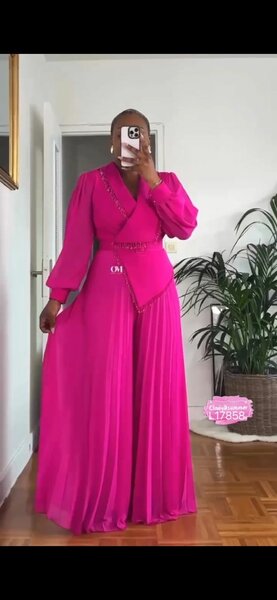 Combi Élégante Fuchsia Plissée
