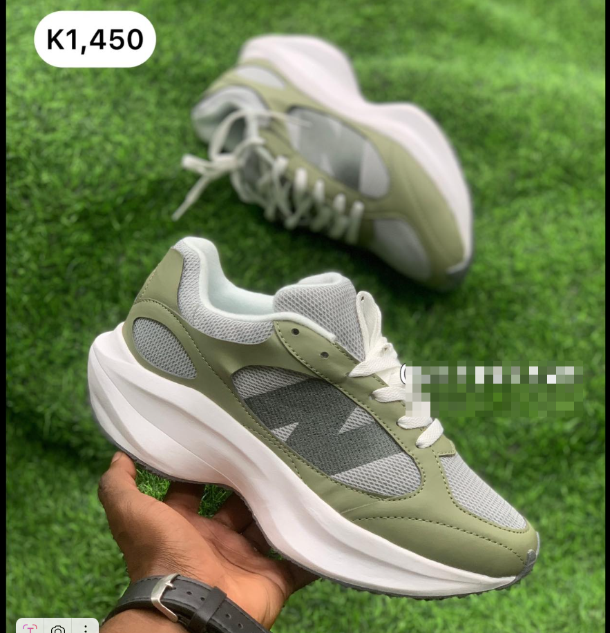 beige and white sneakers