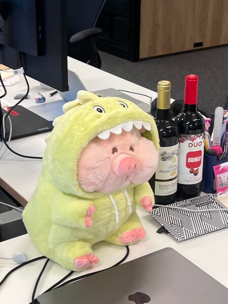 Cute Plush Pig in Dinosaur Costume