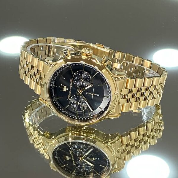 Montre homme en acier inoxydable doré