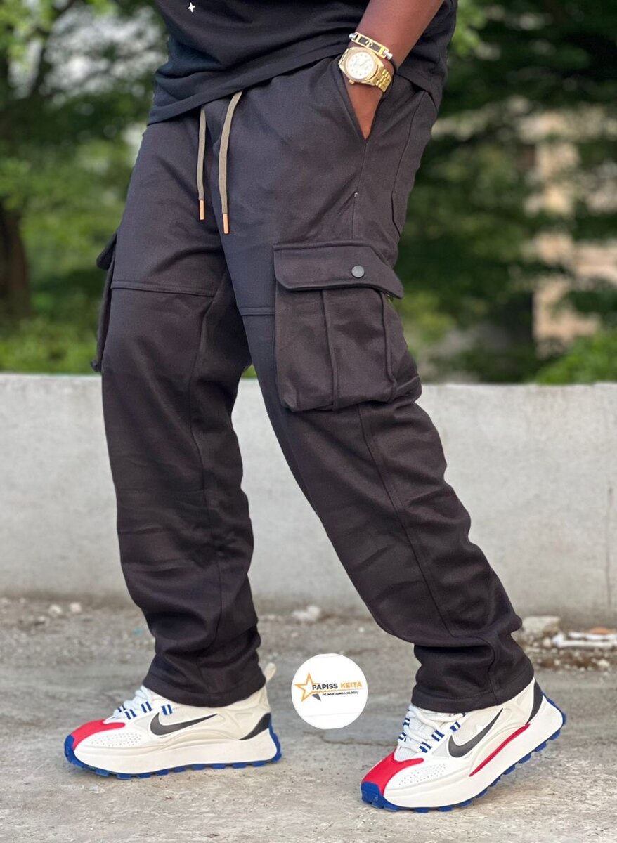 Pantalon cargo homme noir