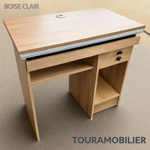 Bureau bois clair avec rangements