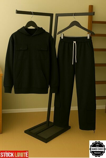 Ensemble survêtement noir homme
