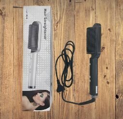 Hair straightener brush
