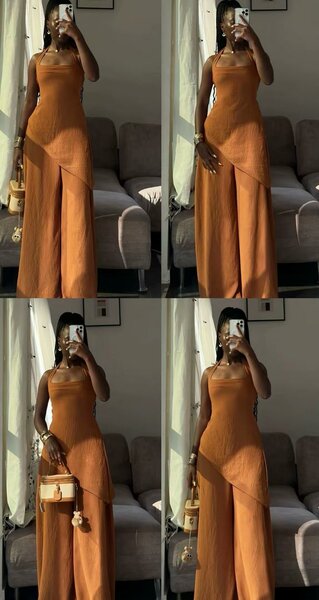 Robe longue asymétrique élégante