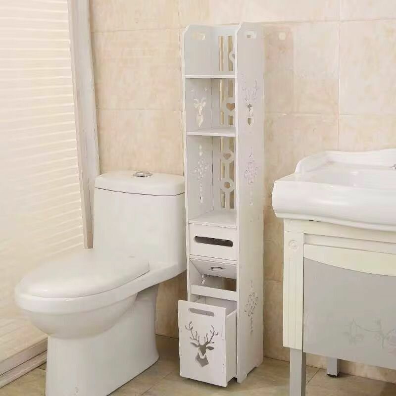 Étagère de salle de bain blanche