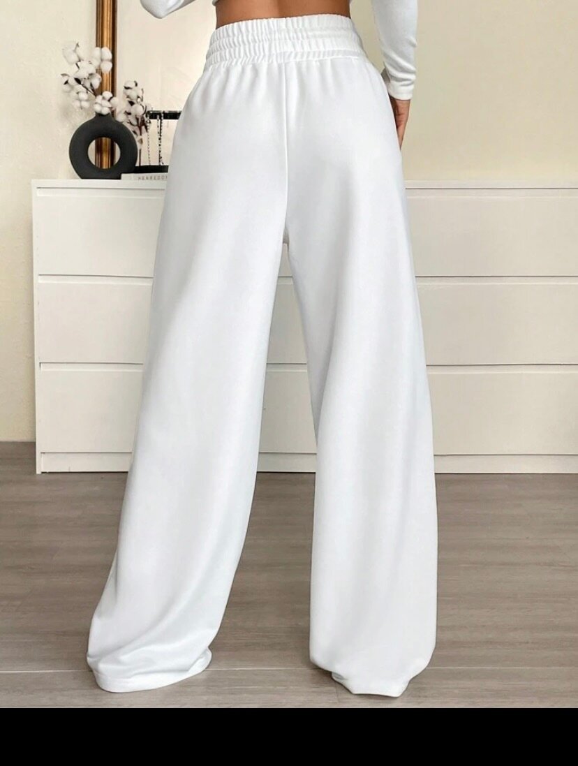Pantalon large blanc confortable