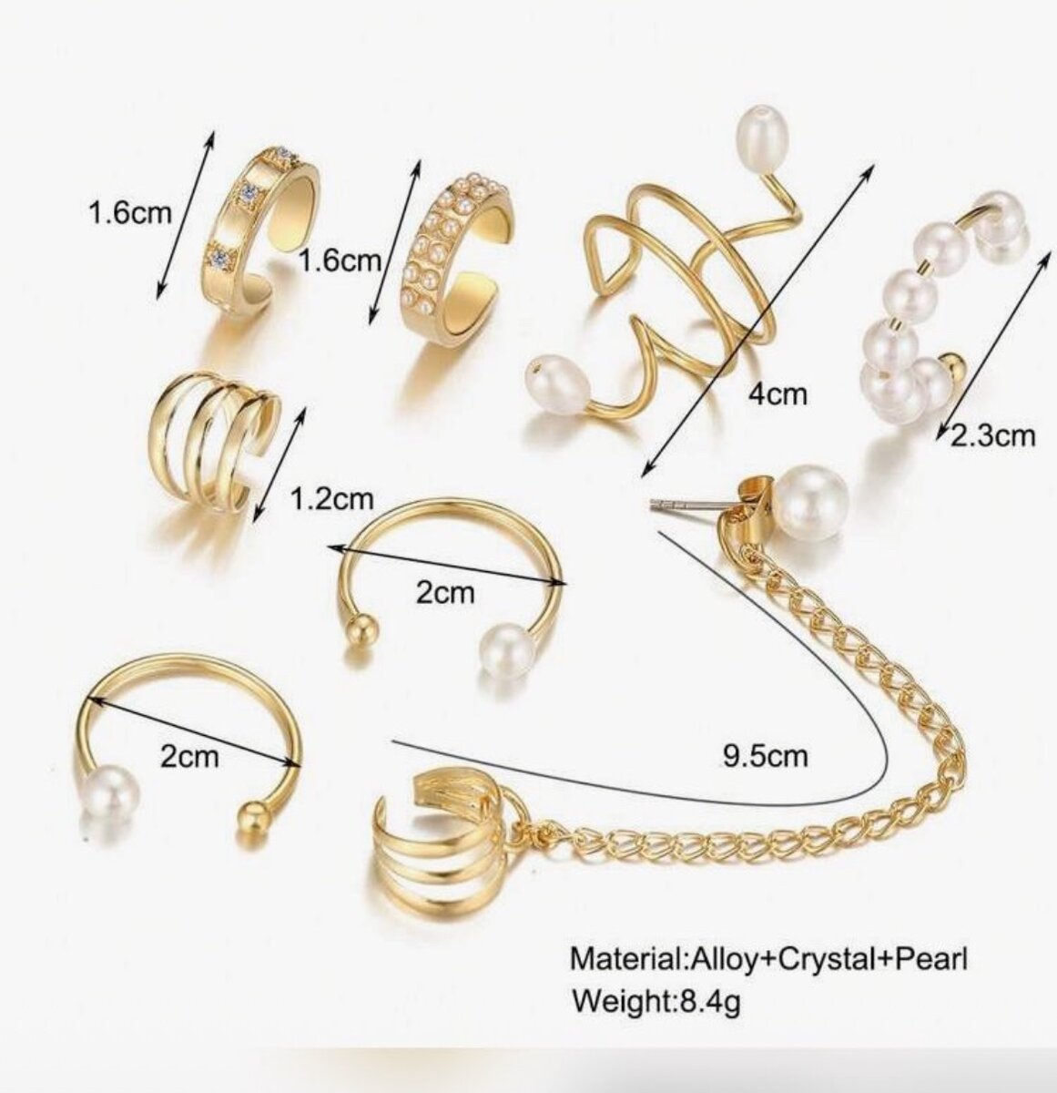 Ensemble de bijoux d'oreille dorés