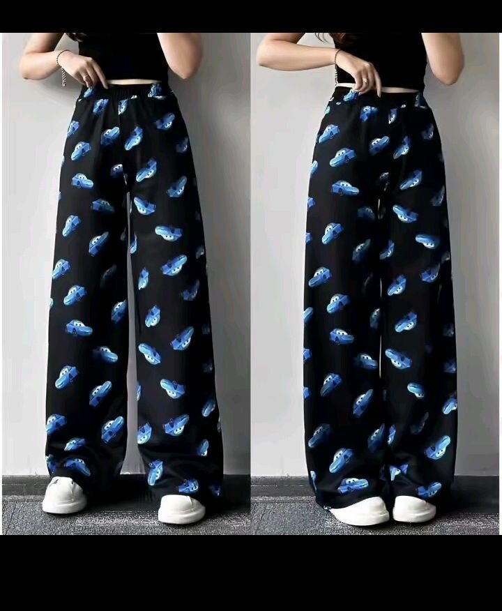 Pantalon large femme motif lèvre