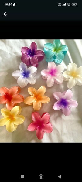 Pince à cheveux fleur colorées