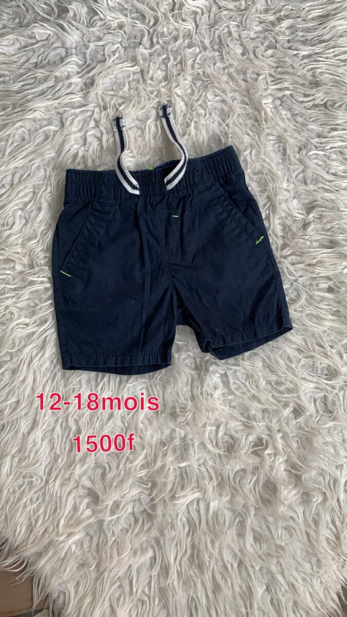 Short pour garçon, avec cordons, bleu