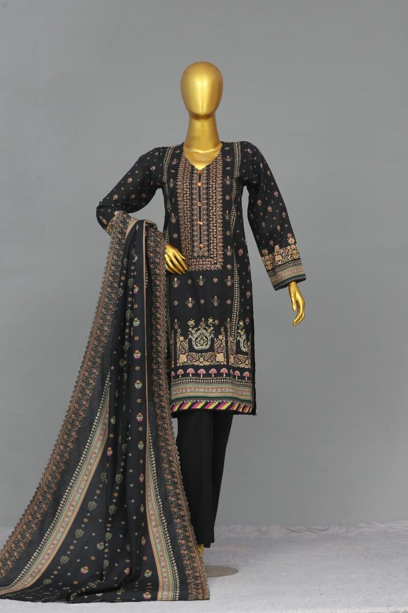 Embroided Khaddar Shirt Suit Amsha By KFH