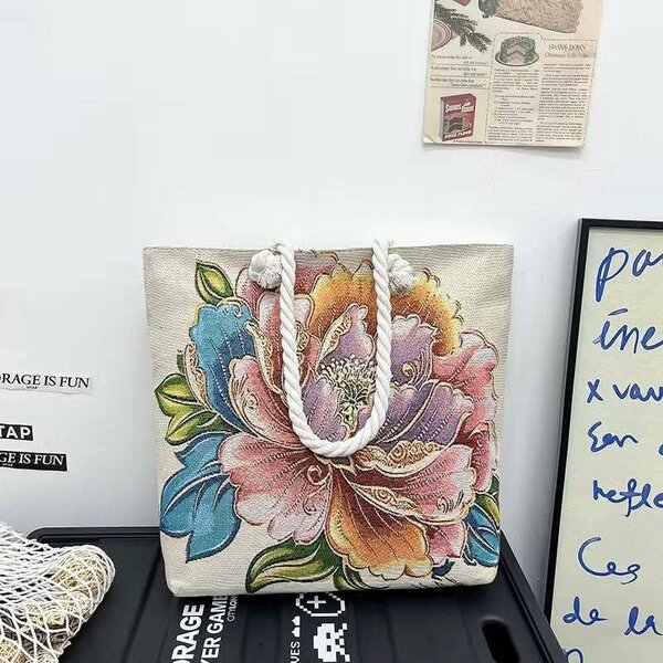 Sac cabas imprimé floral