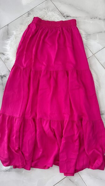 Jupe longue fluide rose