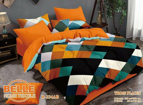 Parure de lit géométrique vive