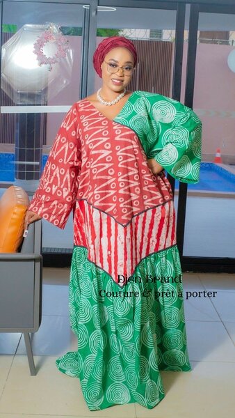 Robe Africaine en Wax Colorée