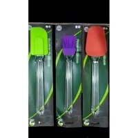 Silicone Baking Spatula with Plastic Handle - Mixing Spatulas Scraper - Greasing/oiling Brush - pastry/ B.B.Q Brush Heat Resistant