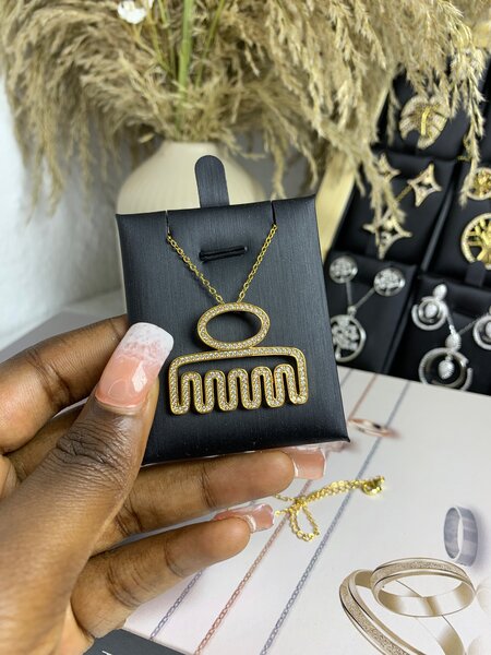 Collier Pendentif Afrique Strass