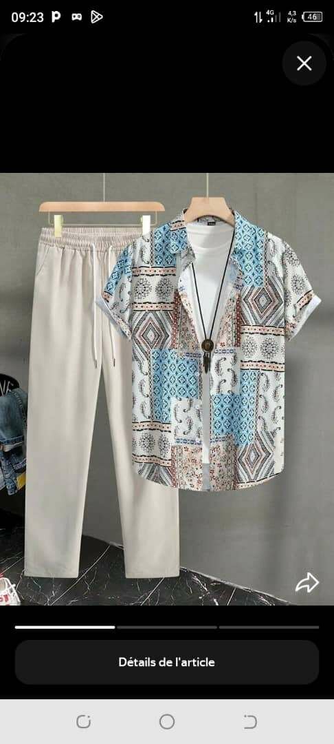 Ensemble chemise et pantalon homme vintage