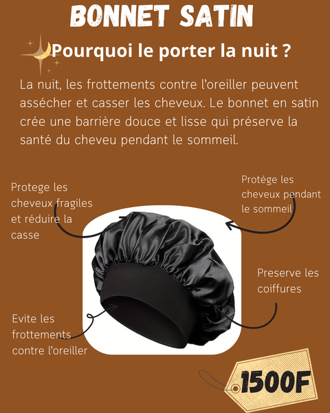 Bonnet en satin de nuit